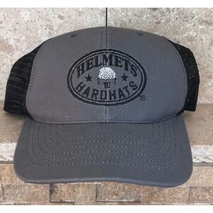 Helmets to Hardhats Classic Caps Trucker Hat Grey Black Snapback Patriotic USA